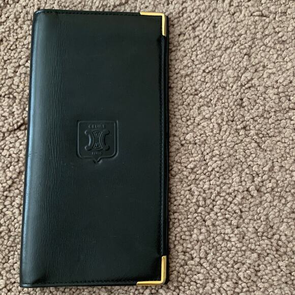 CL1025 Celine men's black leather long wallet card holder - Picture 1 of 5